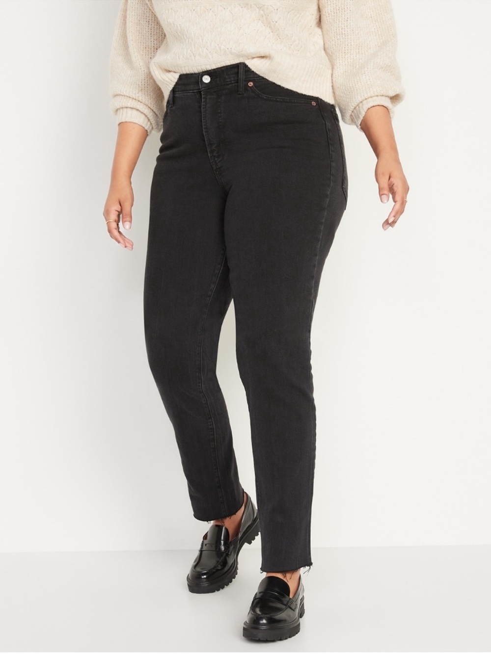 Old Navy Black Ankle-Length Slim Jeans